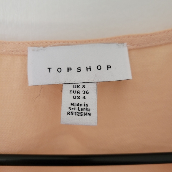 Topshop short sleeve blouse in peach - Picture 3 of 4